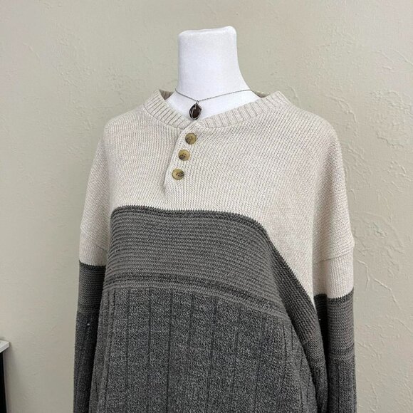 y2k indie skater acrylic henley sweater - Picture 3 of 8